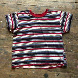 Vintage Cropped Striped TShirt Sz M